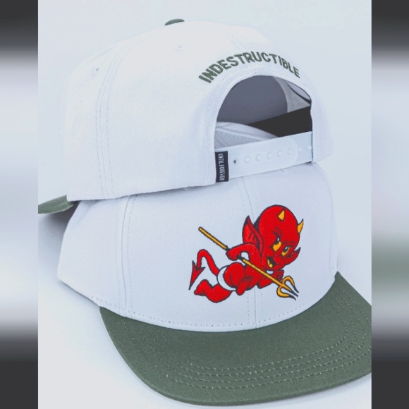 Hot Stuff,Flatbill,Snapback, Indestructible, 2 tone, Green & White, NWT - Picture 2 of 7